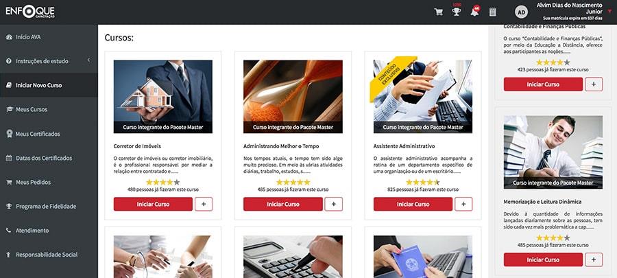 Cursos em várias areas para você se profisionalizar.